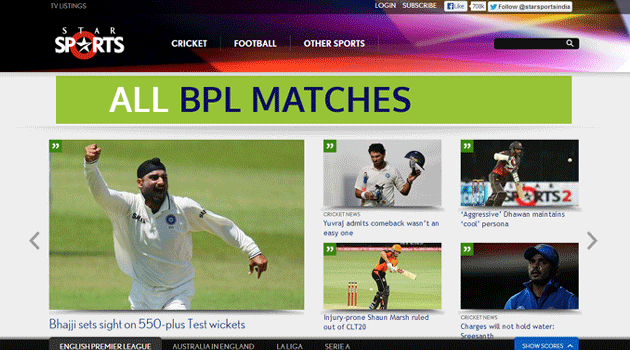 English premier league online live streaming star sports