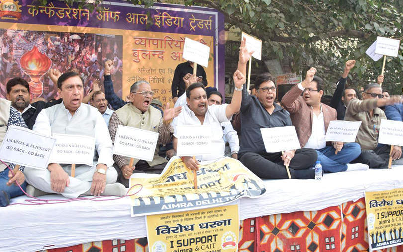CAIT takes to the streets to protest alleged FDI violations by Flipkart, Amazon