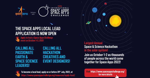 Isro, Nasa to host 11th Space Apps hackathon in India on October 1-2