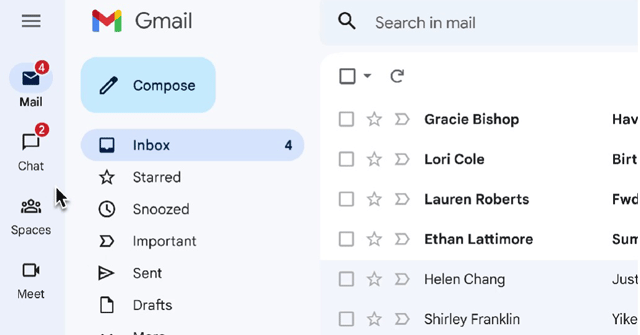 Google rolls out new layout with integrated view for Mail, Chat, Spaces, Meet