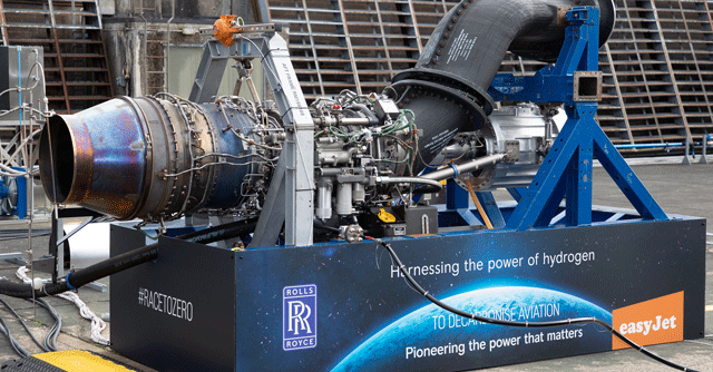 Rolls Royce, EasyJet test aircraft engine running on hydrogen